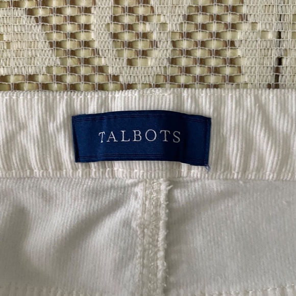 Talbots size 4 , winter white corduroy , high waist,  straight leg jeans - Picture 3 of 4